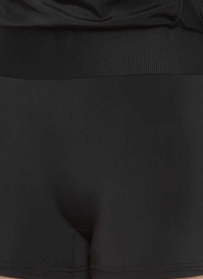 CUKOO Women Black & Blue Striped A-Line Swimdress with Attached Shorts - Image 4